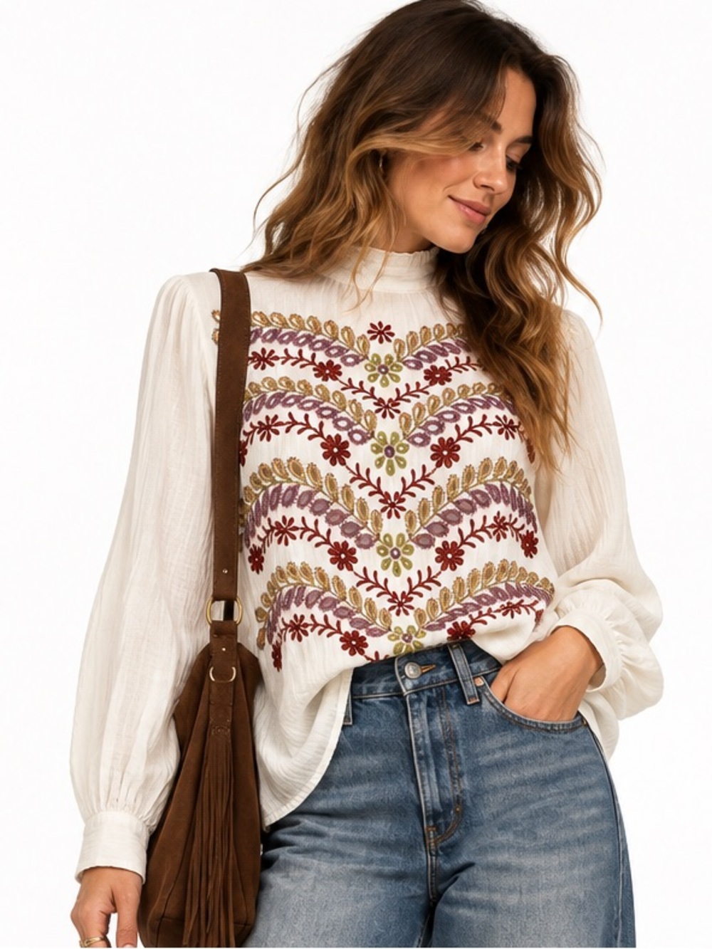 Anthropologie Meadow Rue Embroidered Boho Blouse Small
